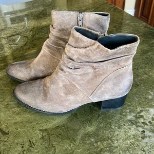Paul Green Distressed Tan Ankle Boot Soft Suede Size 7.5 (5 UK)
